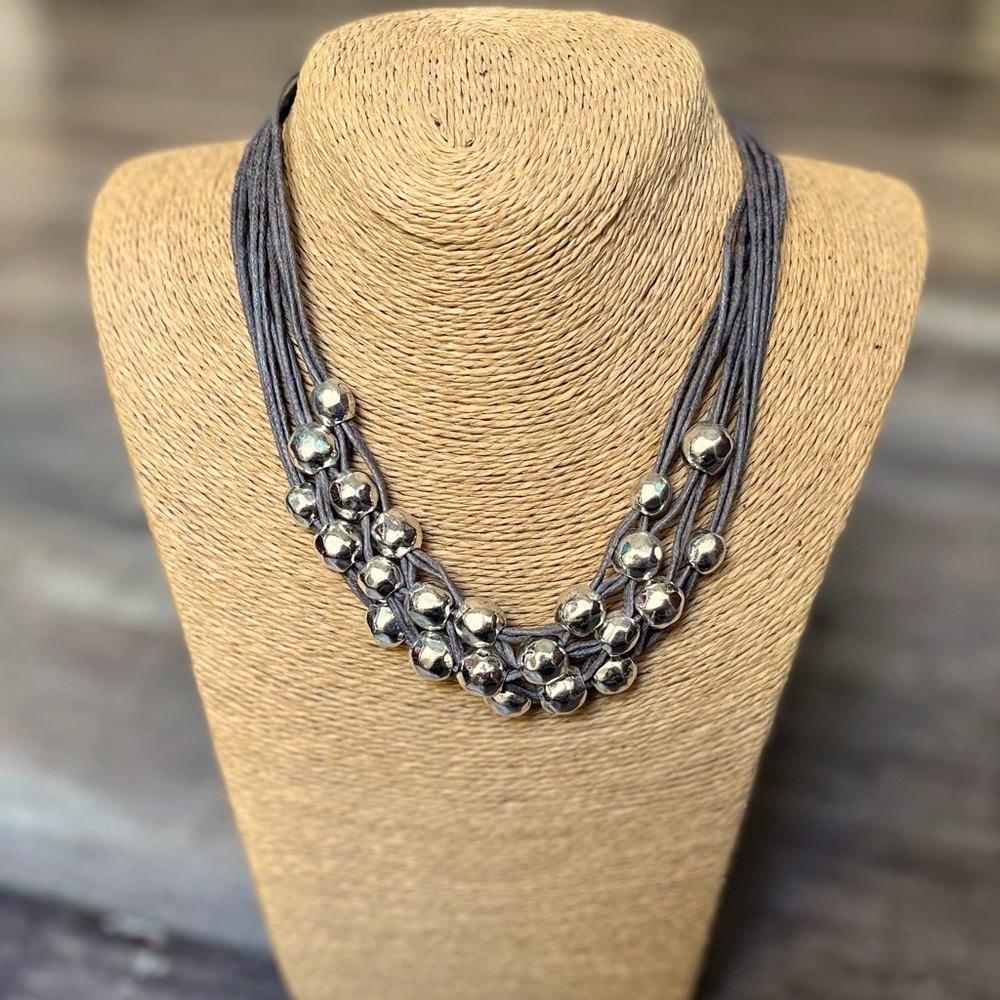 St. Thomas Silver Statement Necklace - image 1